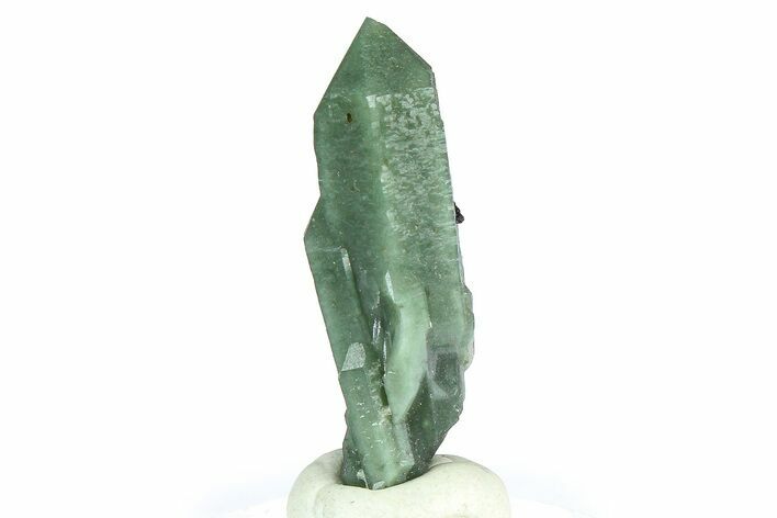 Green Hedenbergite Included Quartz Cluster - Mongolia #366499